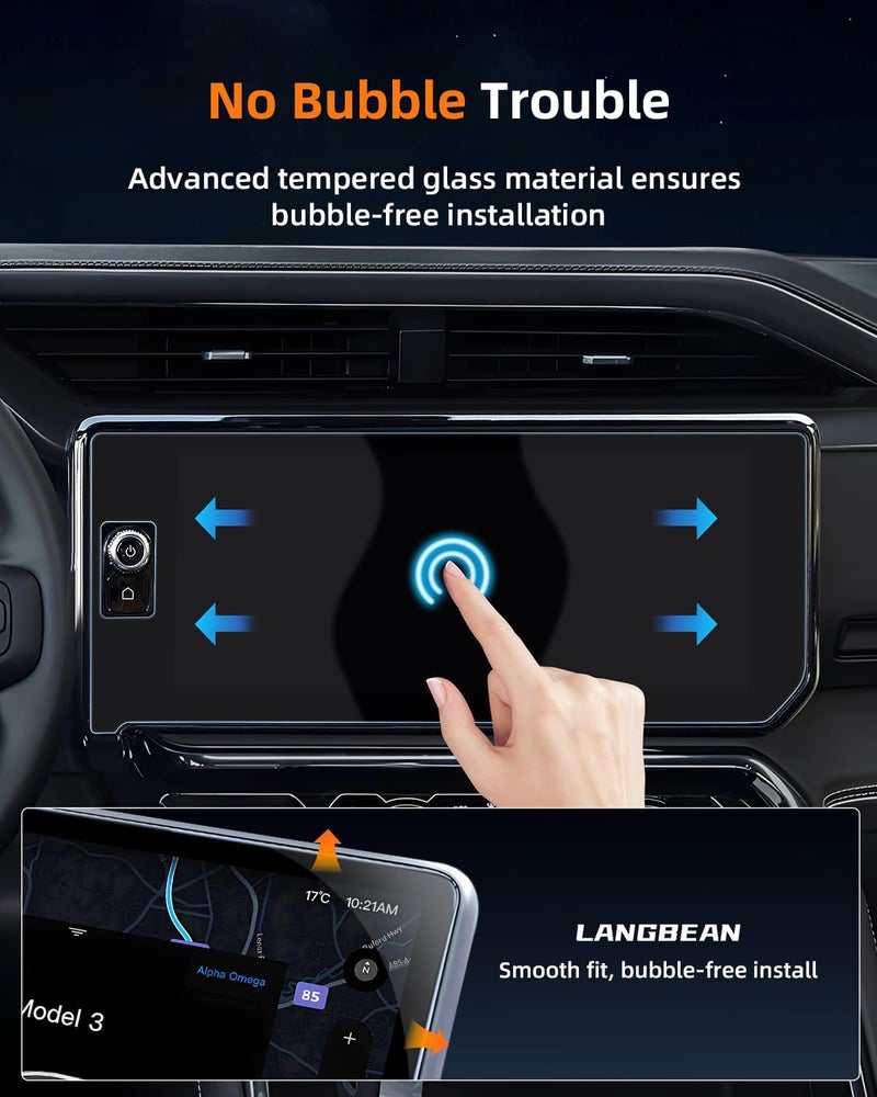 LANGBEAN Anti-Glare Matte Screen Protector for 2022-2025 GMC Sierra 1500 (AT4/AT4X/Denali/Denali Ultimate), 13.4-Inch Infortainment Touchscreen,2023 2024 2025 GMC Sierra 1500 2500HD 3500HD Accessories, 9H Tempered Glass Anti-Fingerprint - Image 5